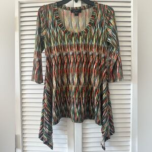 Karen Kane Vibrant Multicolor Tunic Top Size Small